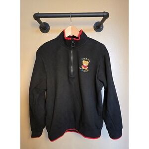 Teddy‎ Fresh black 3/4 zip pullover long sleeve sweater women's size large